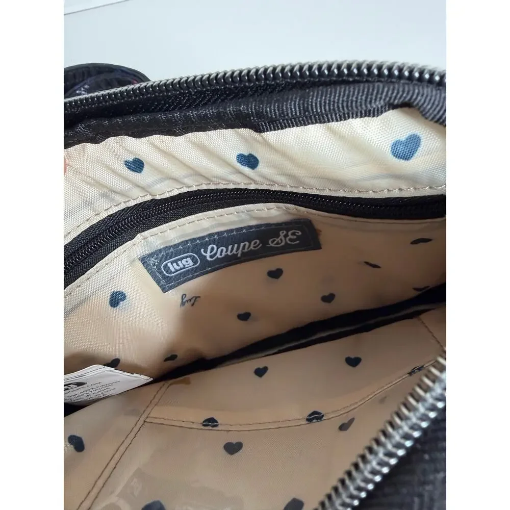 NEW LUG Coupe SE Crossbody Bag Purse Black Paw Prints
